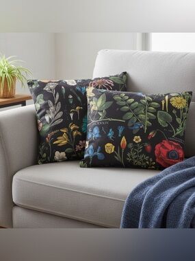 Pottery Barn Poppy Botanical Pillow Covers